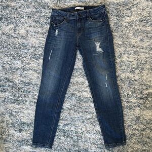 Eunina Dark Blue Distressed Skinny Jeans